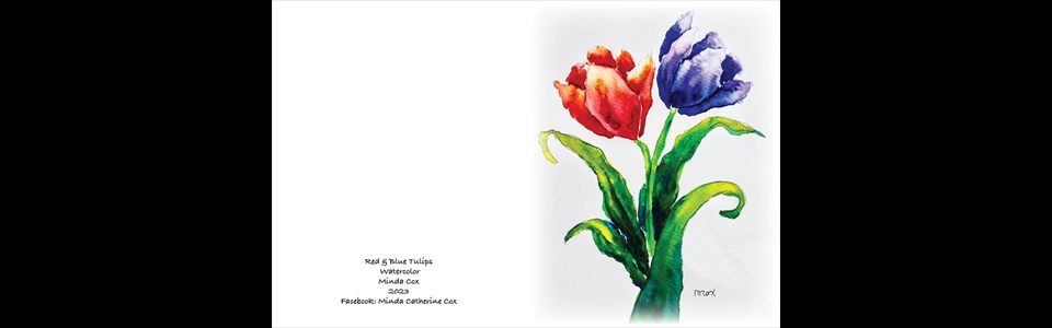 Red and Blue Tulips Small