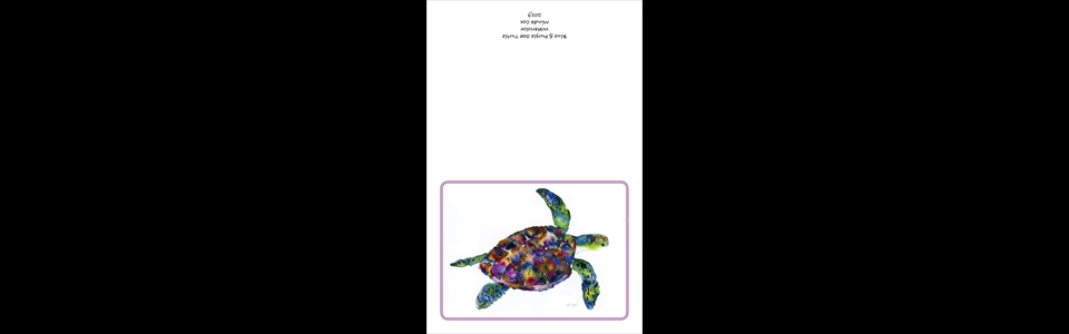 Blue & Purple Turtle Single Card